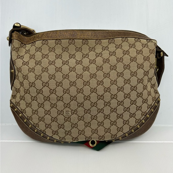 Gucci Pelham Monogram Canvas Studded Shoulder Bag - Picture 4 of 13
